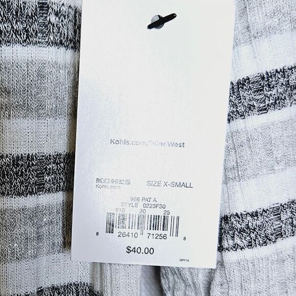 New Nine West Lightweight Super Soft Striped Duster Cardigan Long Line XS - Picture 5 of 8